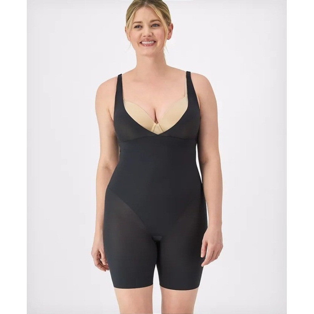 NWT Maidenform Wear-Your-Own-Bra Tummy Control Shapewear Bodysuit Black Size XL